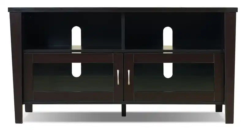 Meuble TV de 47 po avec rangement et gestion des câbles pour téléviseurs jusqu'à 55 po - Brun café