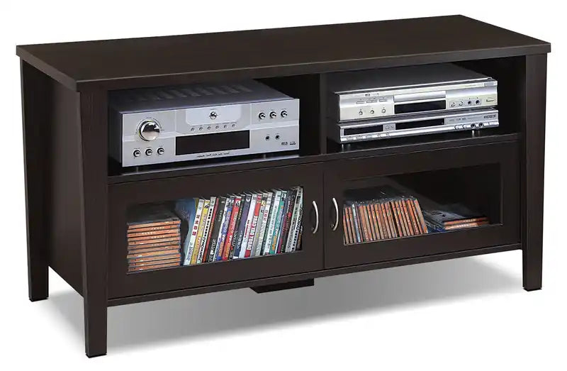 Meuble TV de 47 po avec rangement et gestion des câbles pour téléviseurs jusqu'à 55 po - Brun café