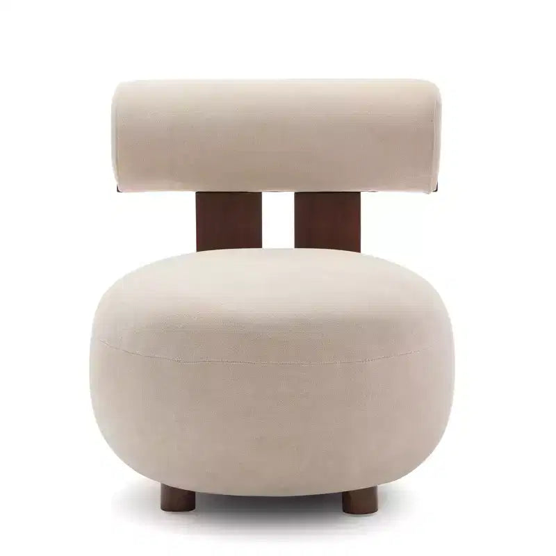 Christopher Knight Home Chariya, fauteuil d'appoint sculptural moderne en velours et bois d'hévéa, avec dossier cylindrique