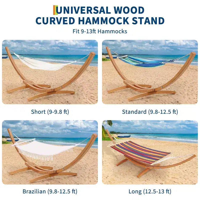 Support de hamac, support universel en bois résistant aux intempéries pour l'extérieur – 215 kg, courbé pour patio, jardin, intérieur