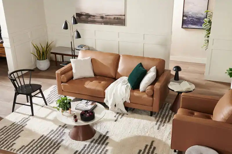 Table basse ronde moderne de 80 cm avec plateau en pierre frittée blanche
