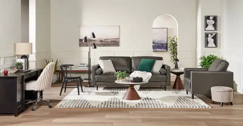 Table basse ronde moderne de 80 cm avec plateau en pierre frittée blanche