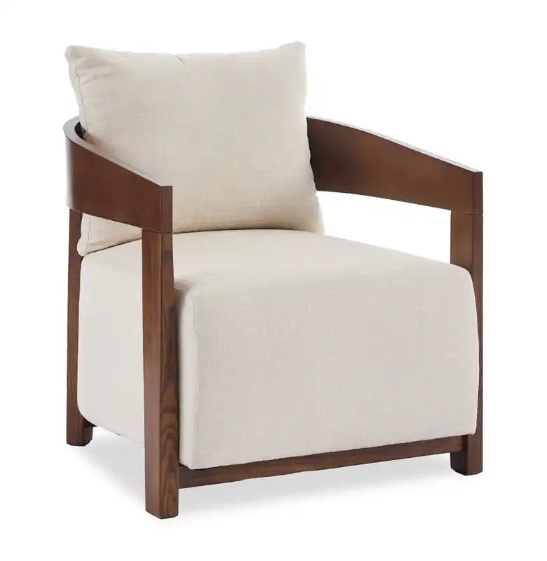 Amor 28.54 Fabric Accent Chair with Wood Arms and Legs