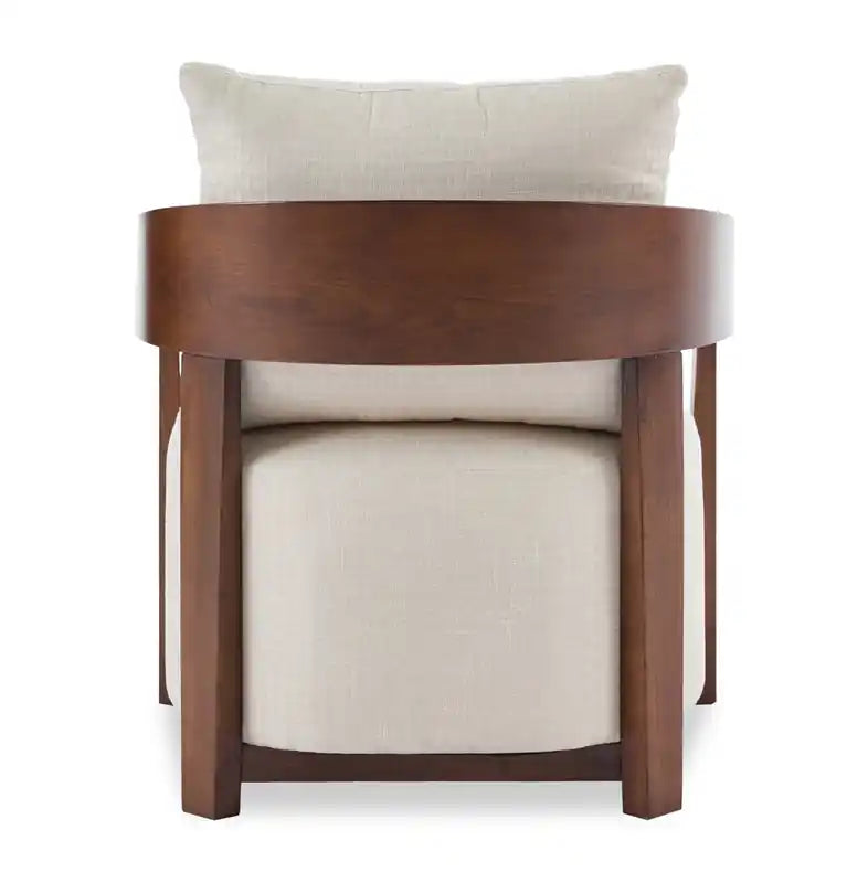28.54 Fauteuil d'appoint en tissu avec accoudoirs et pieds en bois