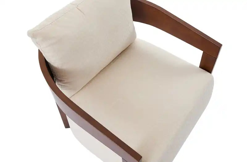 28.54 Fauteuil d'appoint en tissu avec accoudoirs et pieds en bois