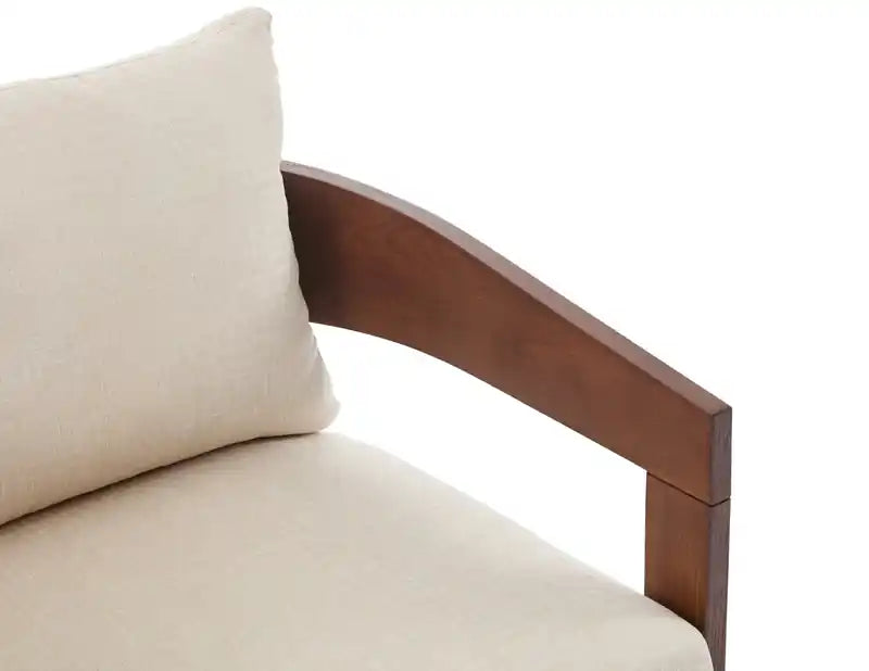 28.54 Fauteuil d'appoint en tissu avec accoudoirs et pieds en bois