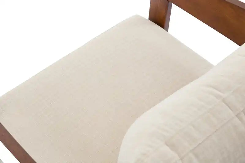 28.54 Fauteuil d'appoint en tissu avec accoudoirs et pieds en bois
