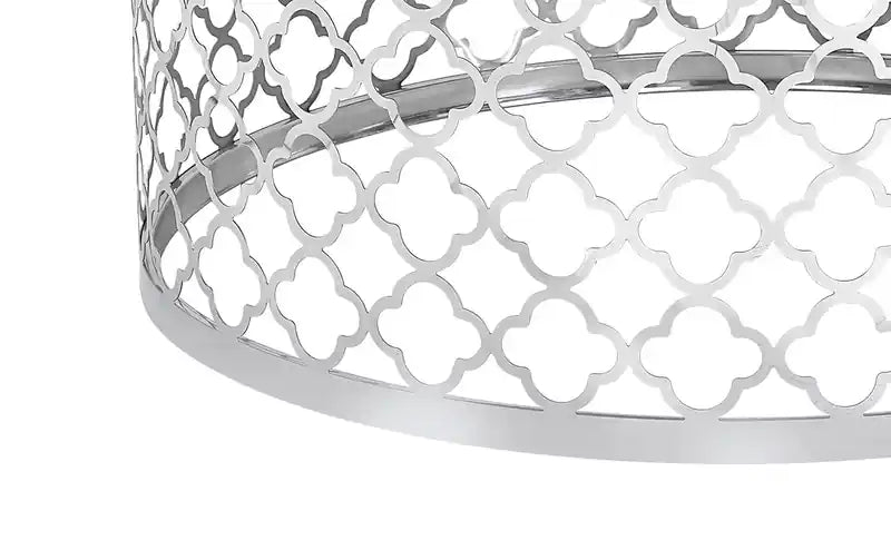 Table basse ronde Glam de 36 po - Plateau en marbre blanc avec base en acier inoxydable