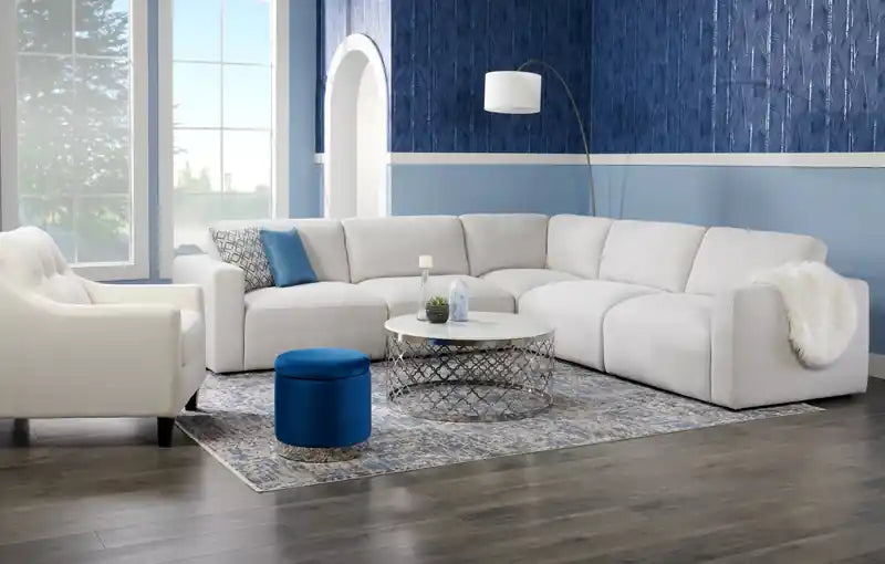 Table basse ronde Glam de 36 po - Plateau en marbre blanc avec base en acier inoxydable