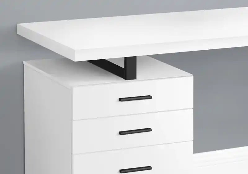 Bureau réversible de 120 cm avec 3 tiroirs