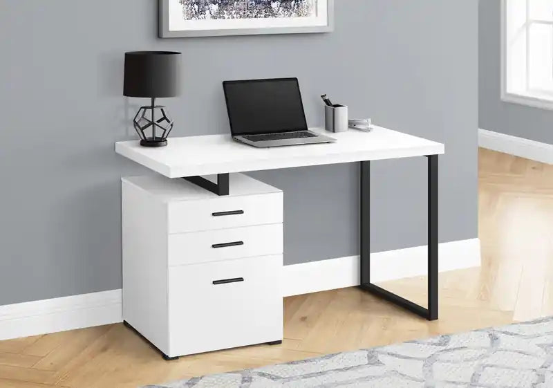 Bureau réversible de 120 cm avec 3 tiroirs