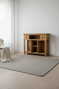 Santa Fe Rustico 43.25 Rustic Sofa Table with Storage and Shelf - Natural Pine with Marble Inset