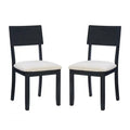 Jorissen Dark Charcoal Linen-Look Fabric Dining Chair