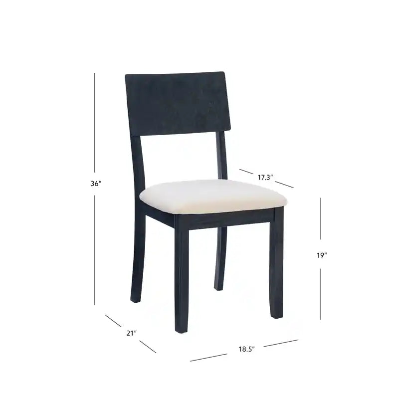 Chaise de salle à manger en tissu d'aspect lin anthracite