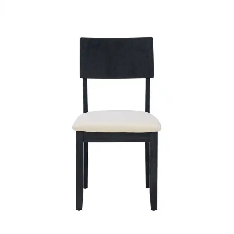 Chaise de salle à manger en tissu d'aspect lin anthracite
