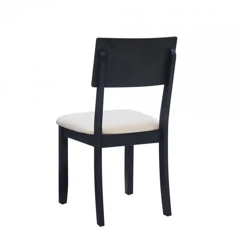 Chaise de salle à manger en tissu d'aspect lin anthracite