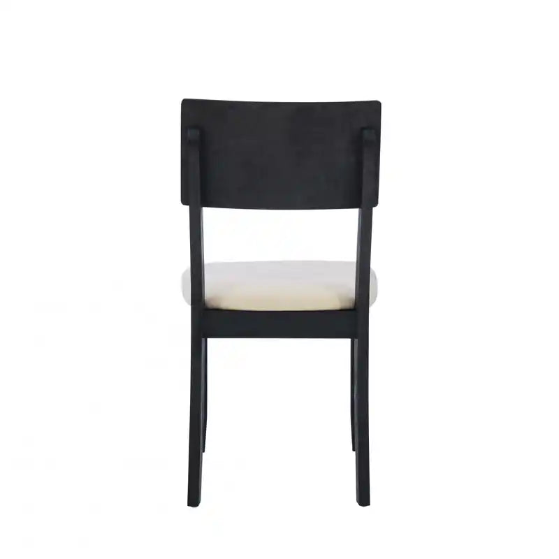 Chaise de salle à manger en tissu d'aspect lin anthracite