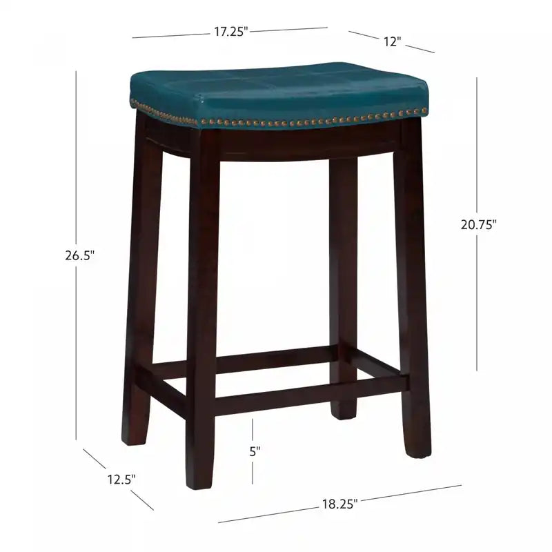 Tabouret de comptoir sans dossier en similicuir