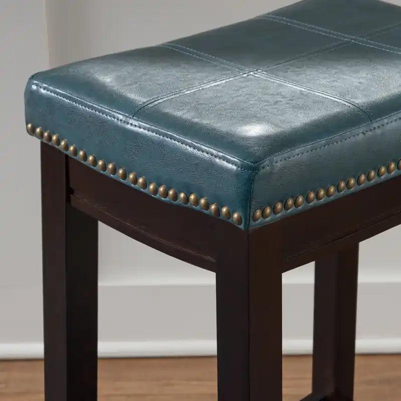 Tabouret de comptoir sans dossier en similicuir