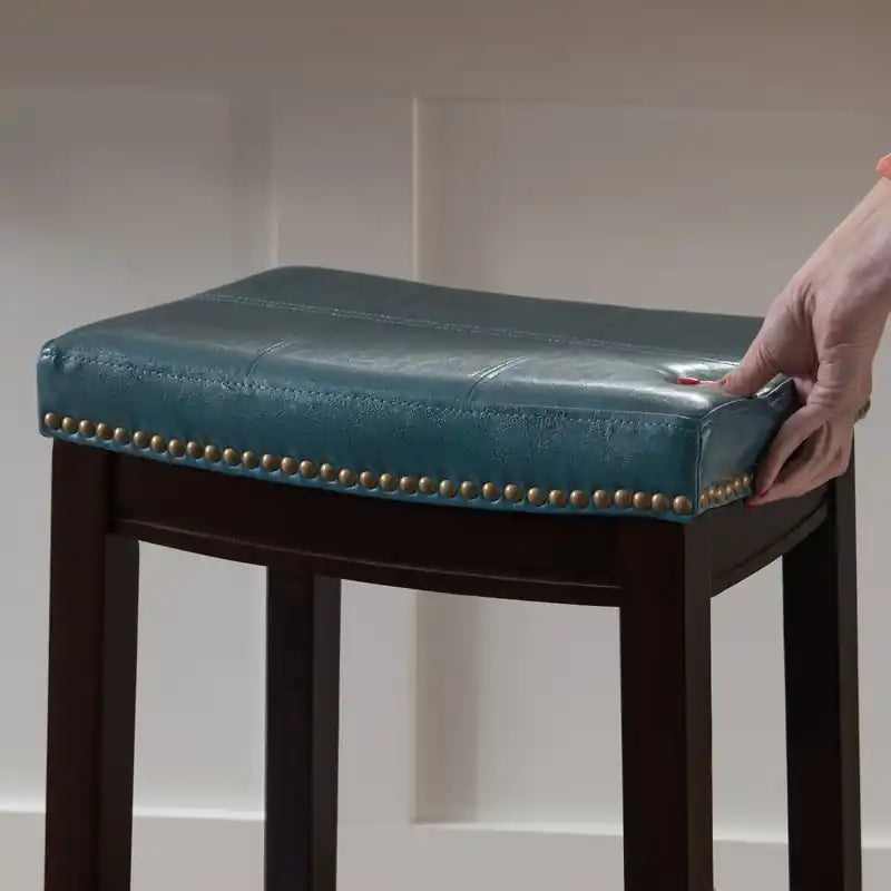 Tabouret de comptoir sans dossier en similicuir
