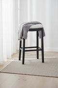Claridge Faux Leather Backless Barstool - Black and White