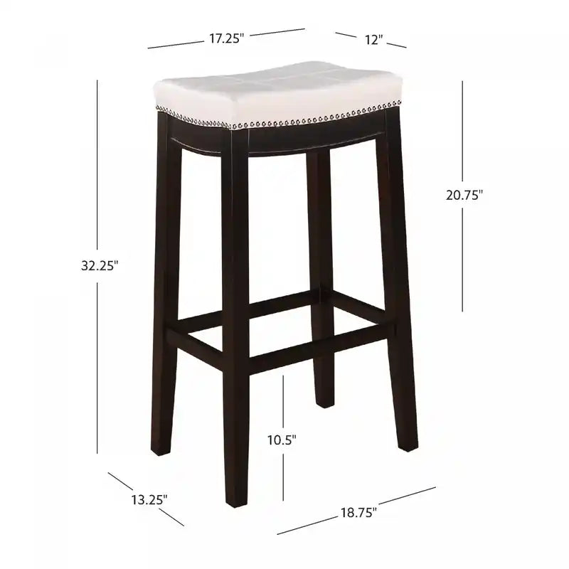 Tabouret de bar sans dossier en similicuir - Noir et blanc