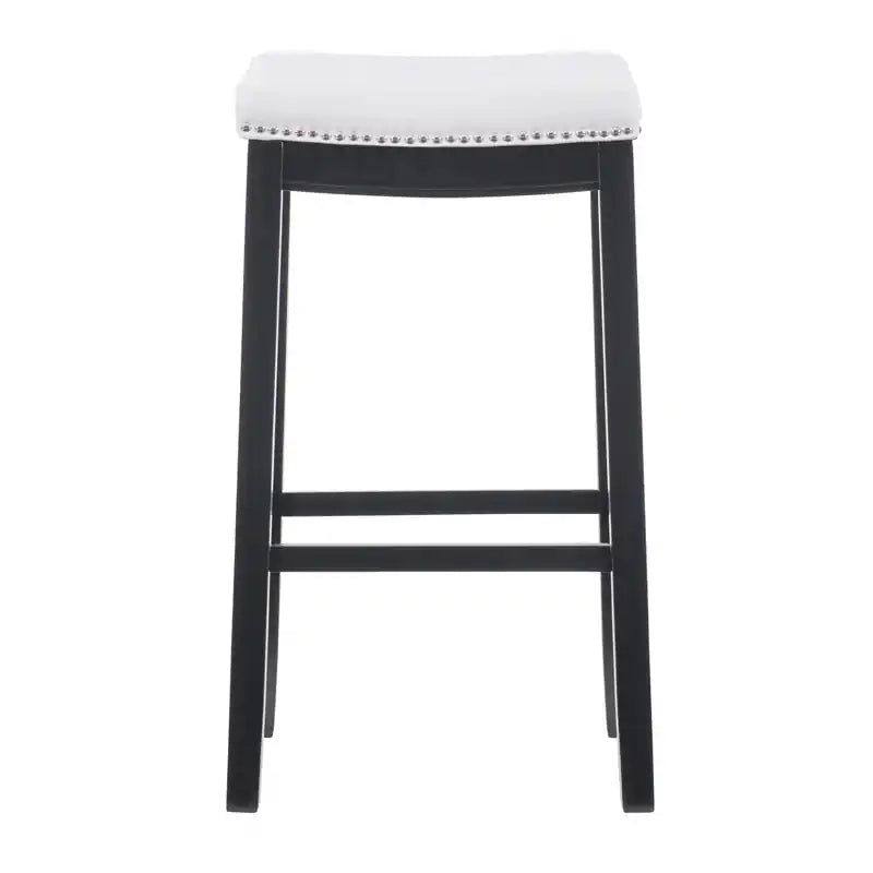 Tabouret de bar sans dossier en similicuir - Noir et blanc