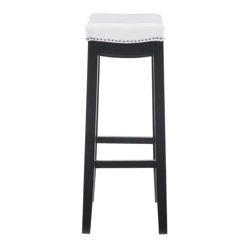 Tabouret de bar sans dossier en similicuir - Noir et blanc