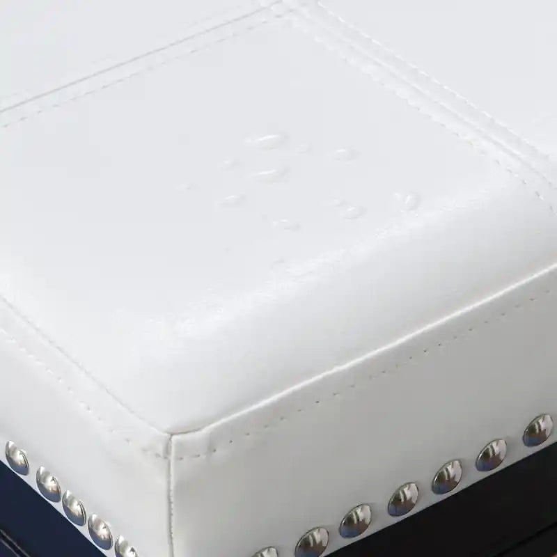Tabouret de bar sans dossier en similicuir - Noir et blanc