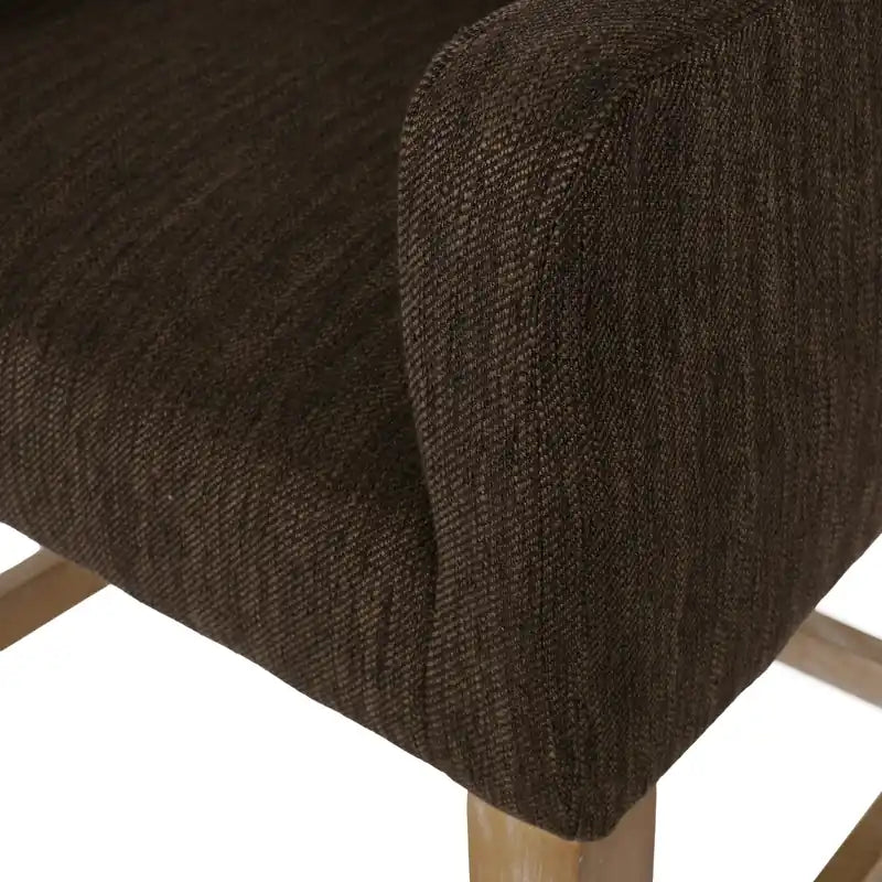 Tabourets de comptoir de 26 po de hauteur, lot de 2, avec tissu rembourré et pieds en bois massif