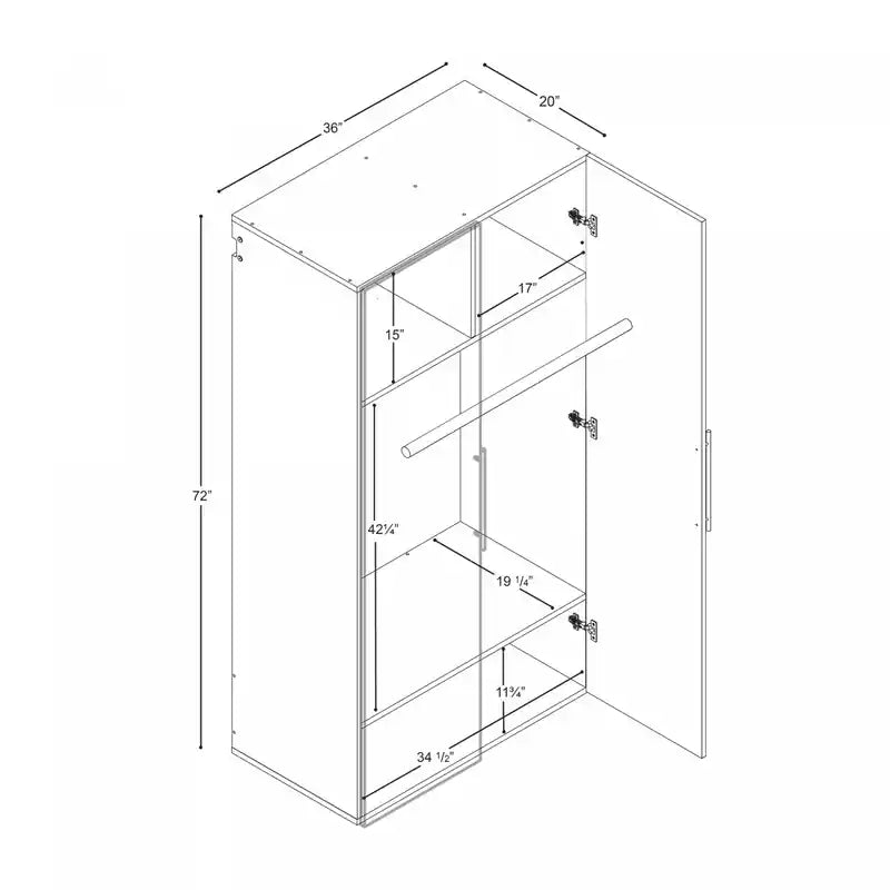 Armoire de rangement à 2 étagères