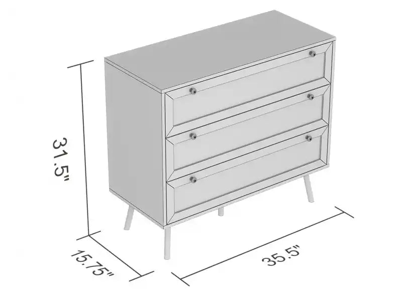 Coffre de rangement avec 3 tiroirs aspect bois brun naturel