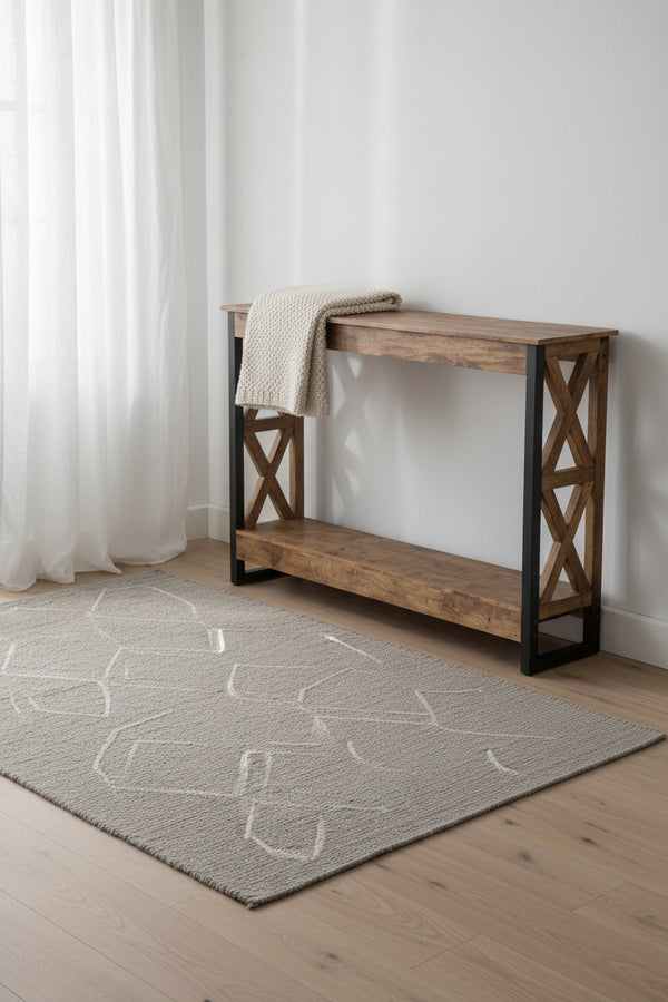 47 Console avec 1 étagère - Bois recyclé marron