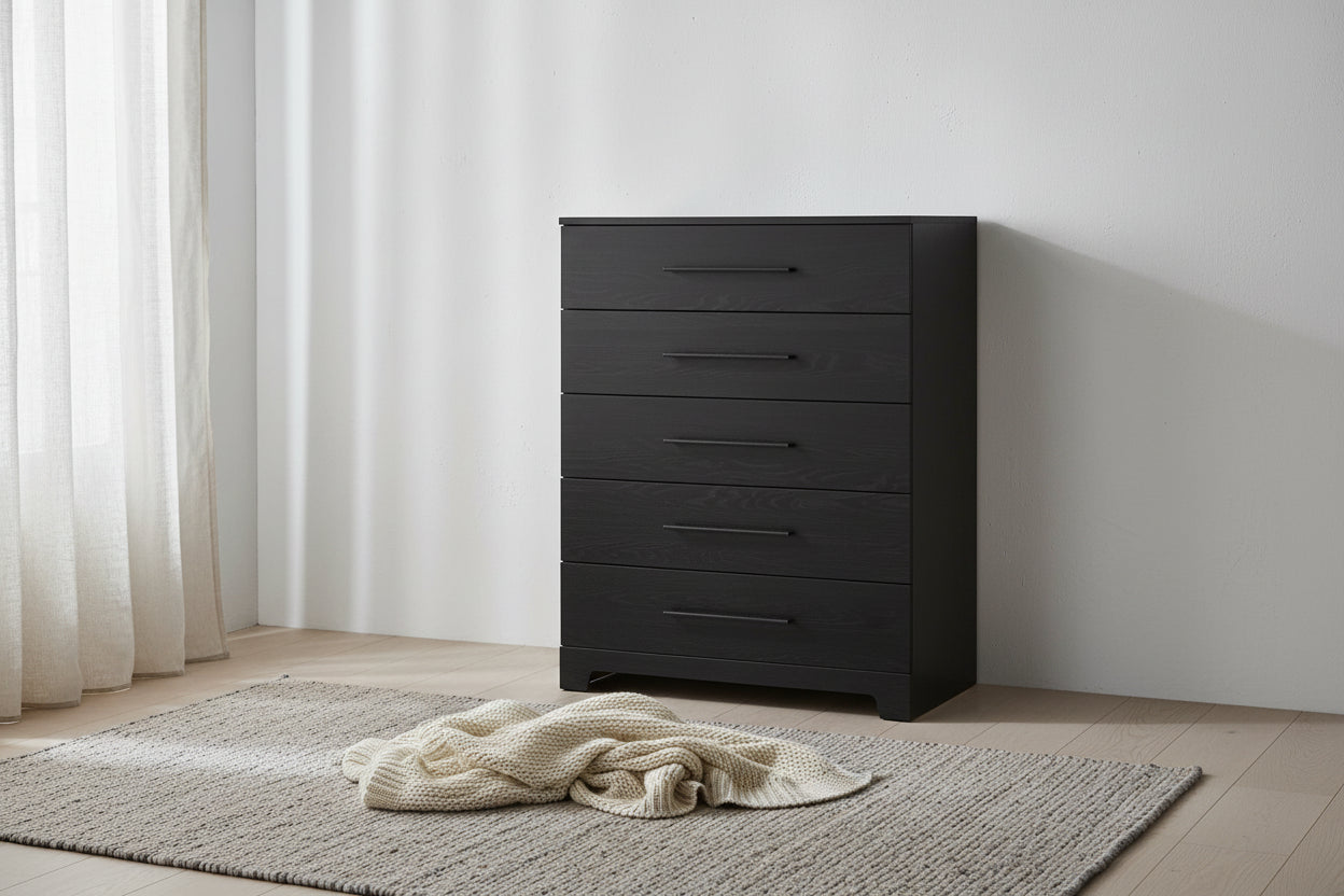 Primo 5-Drawer Chest - Black Oak