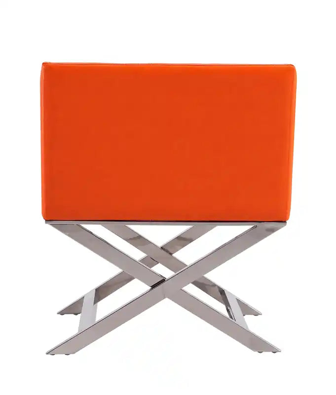 Fauteuil d'appoint de salon en similicuir chromé poli