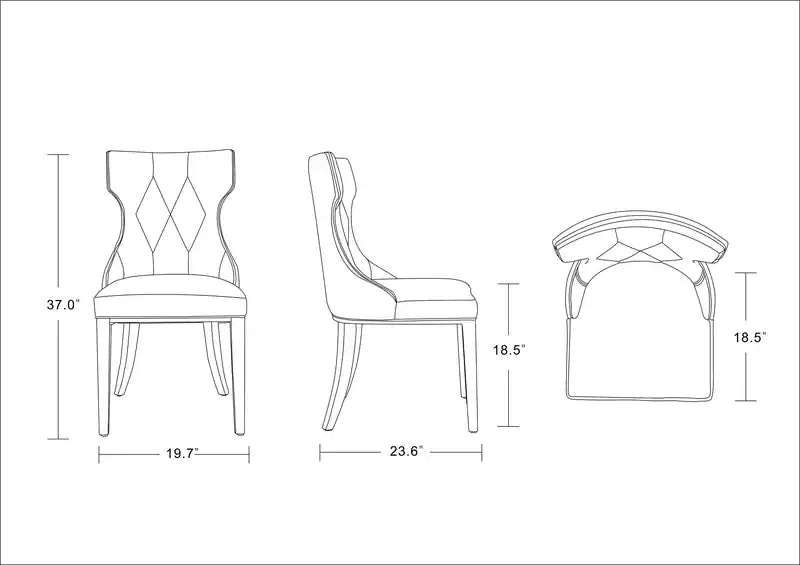 Chaise de salle à manger en velours - Or antique et noyer