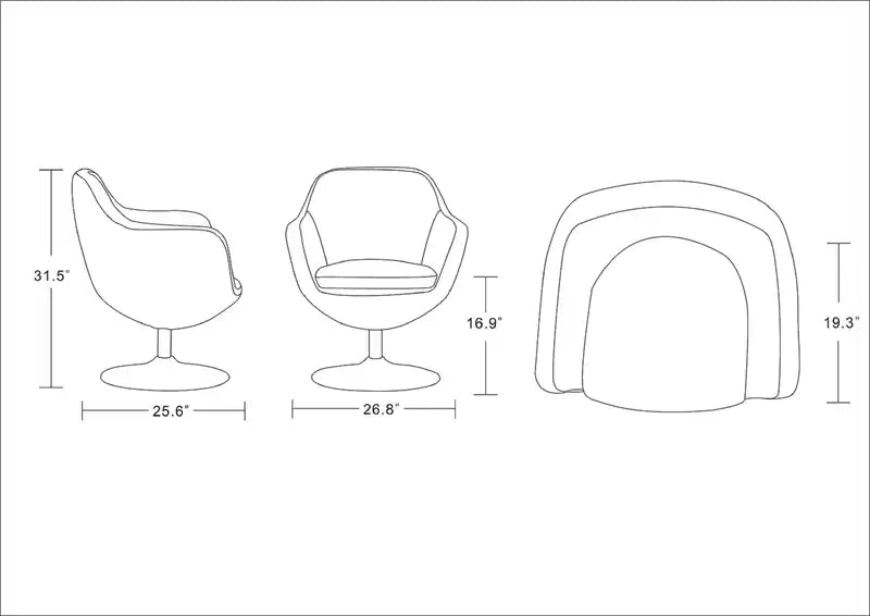 Fauteuil d'appoint pivotant en similicuir et chrome poli