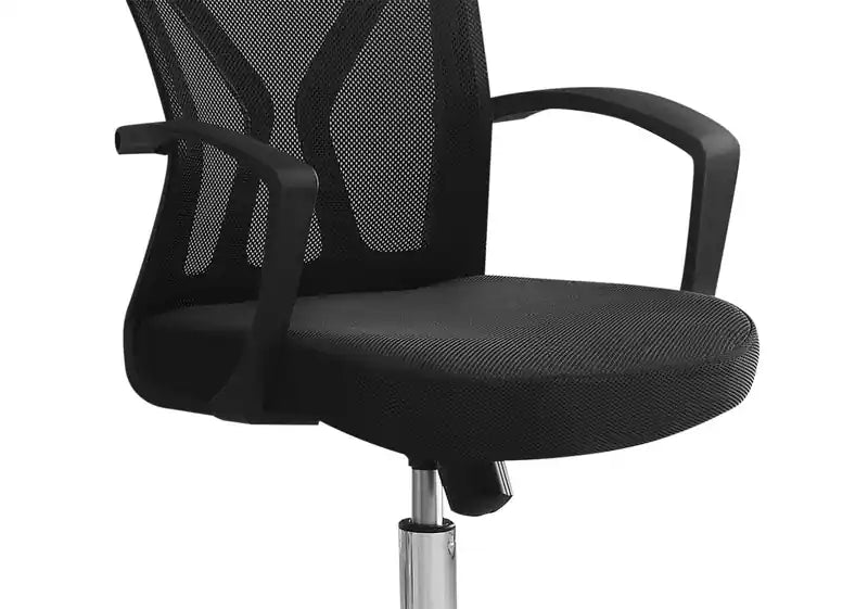 23.5 Fauteuil de bureau à dossier en maille - Noir/Chrome