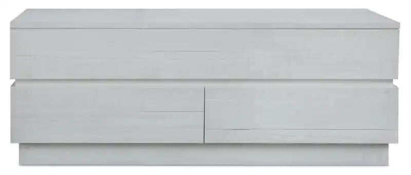 Table basse relevable moderne 48" avec rangement - Bois Blanc Albâtre