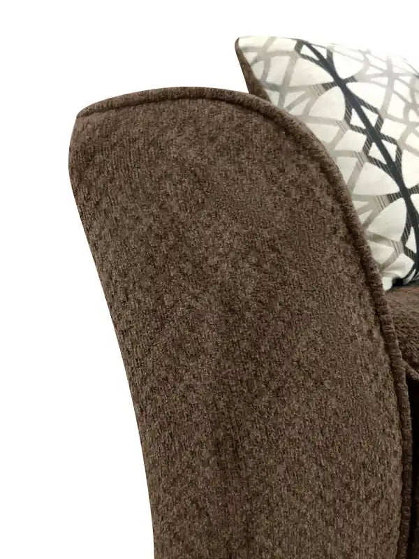 Fauteuil 49 en tissu chenille avec accoudoirs évasés et pieds en bois - Gris anthracite