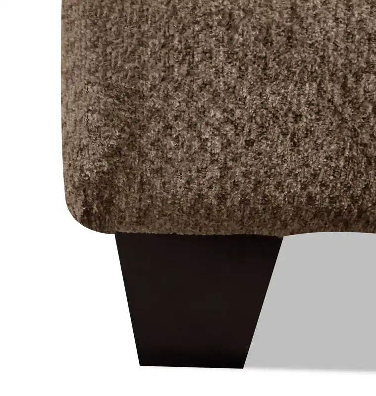 Fauteuil 49 en tissu chenille avec accoudoirs évasés et pieds en bois - Gris anthracite