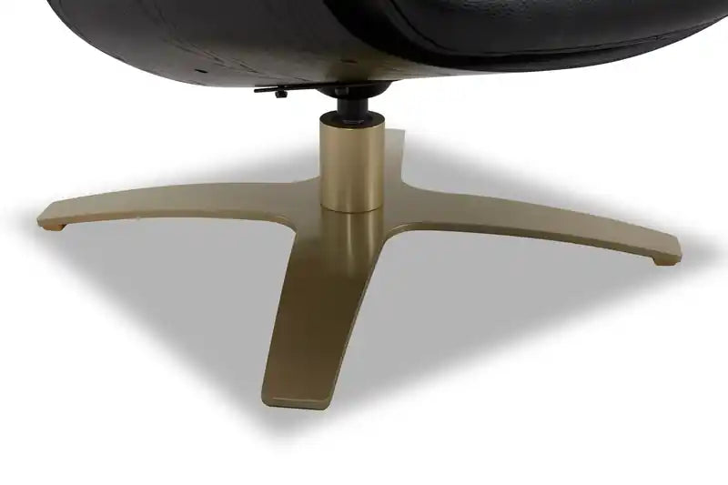 Fauteuil inclinable pivotant en cuir véritable pleine fleur avec repose-pieds
