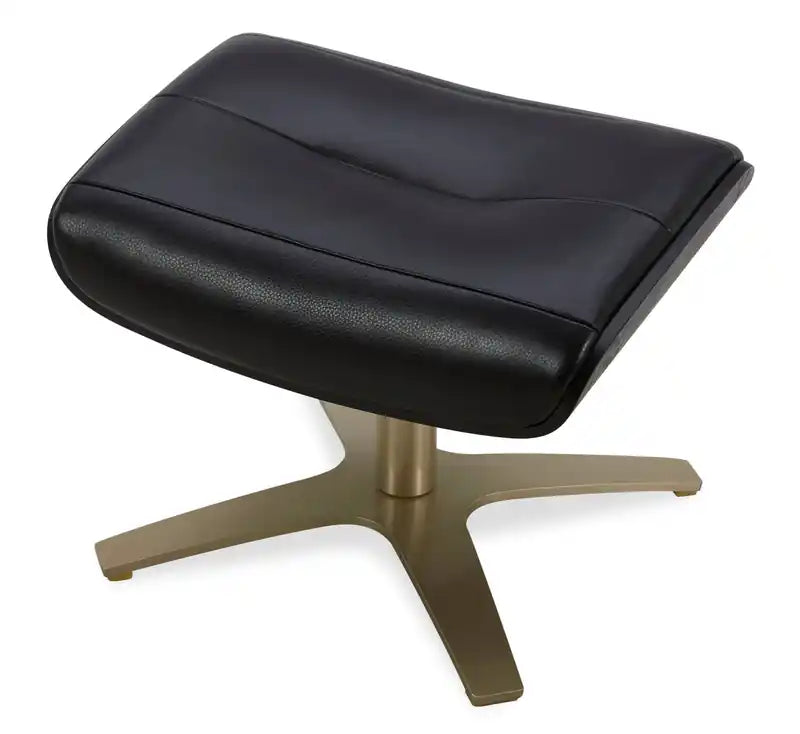 Fauteuil inclinable pivotant en cuir véritable pleine fleur avec repose-pieds