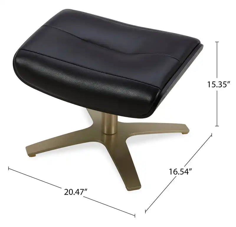 Fauteuil inclinable pivotant en cuir véritable pleine fleur avec repose-pieds
