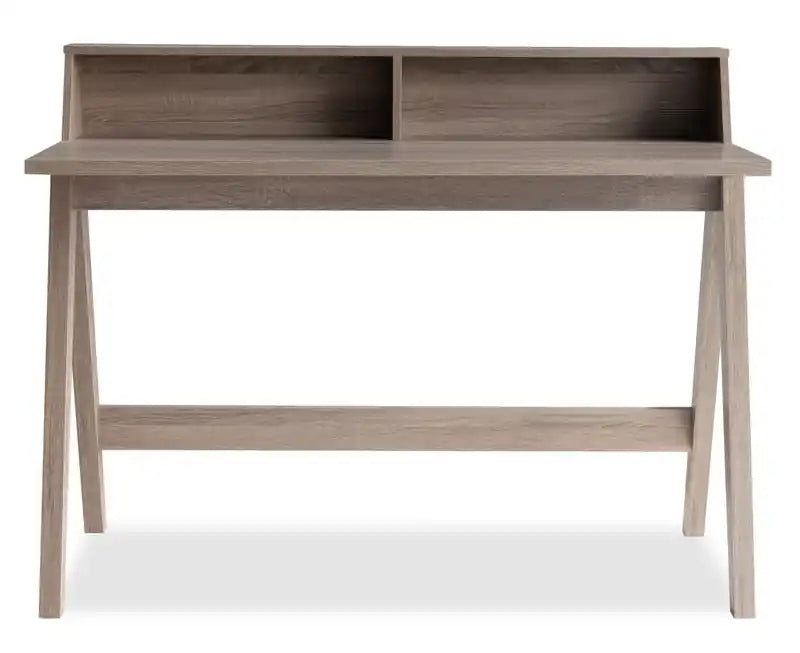 Bureau informatique de 120 cm avec 2 casiers - Taupe