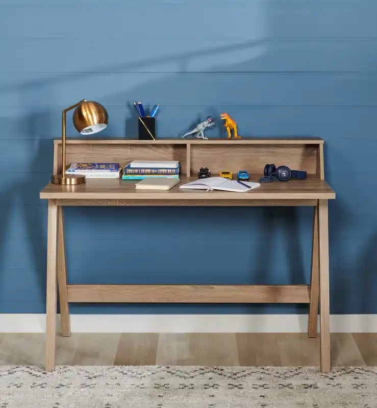 Bureau informatique de 120 cm avec 2 casiers - Taupe