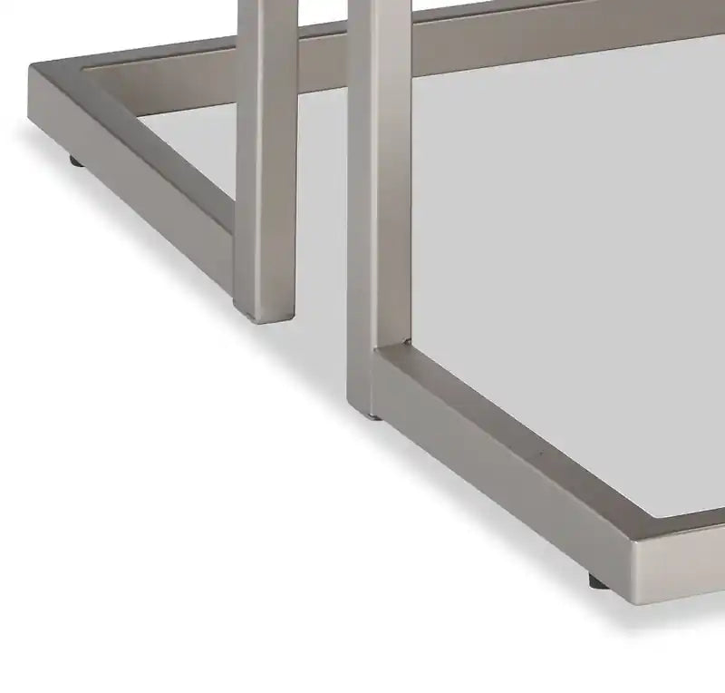 Table Basse Moderne 47 - Gris et Étain avec Base en Métal