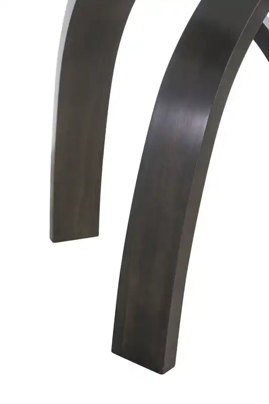 Table basse moderne 34,75 en verre – Marron avec pieds en bois cintré