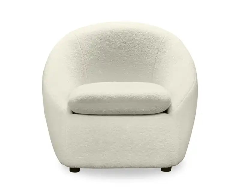 Fauteuil d'appoint incurvé en tissu bouclé chenille de 73 cm avec coussin d'assise amovible