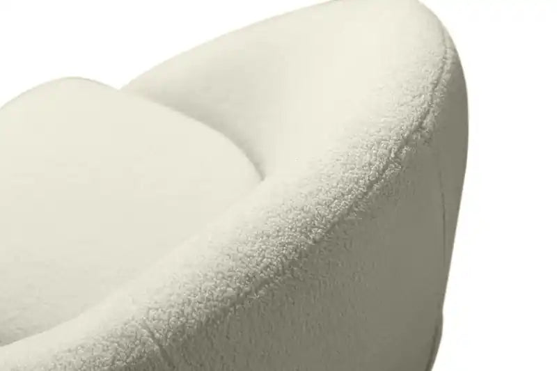 Fauteuil d'appoint incurvé en tissu bouclé chenille de 73 cm avec coussin d'assise amovible